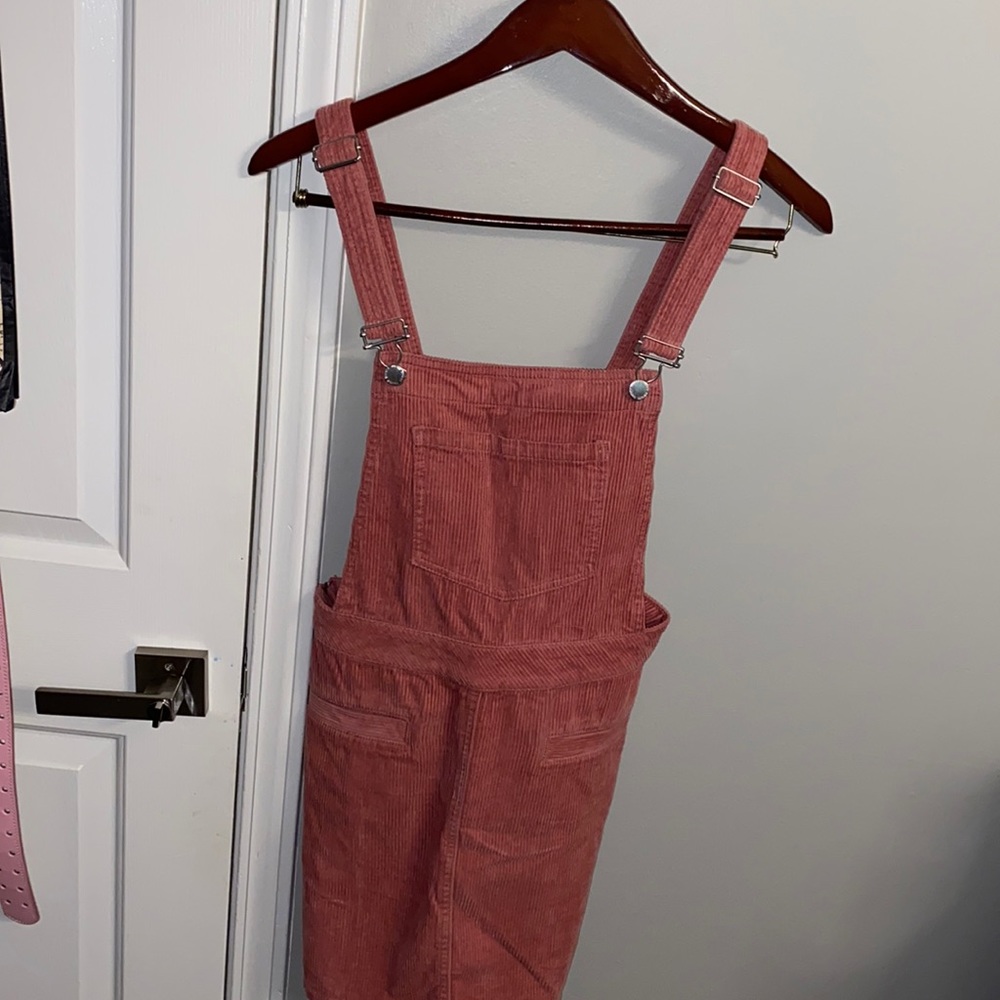 Pink Corduroy Overall Dress💗👗